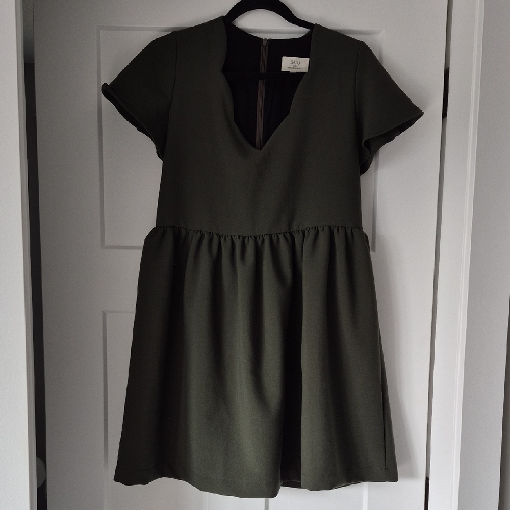 Dark Green Short Sleeve Dress